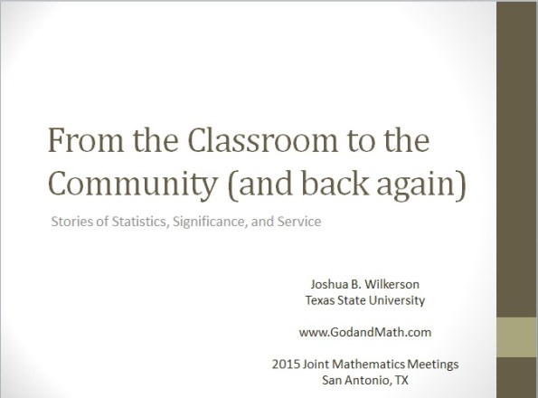 From the Classroom to the Community (and back again): Stories of ...
